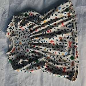 Hanna Andersson forest animal long sleeve pocket play dress 5 110